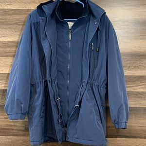 EUC Liz Claiborne Blue Women’s Heavy Coat W/Hood L
